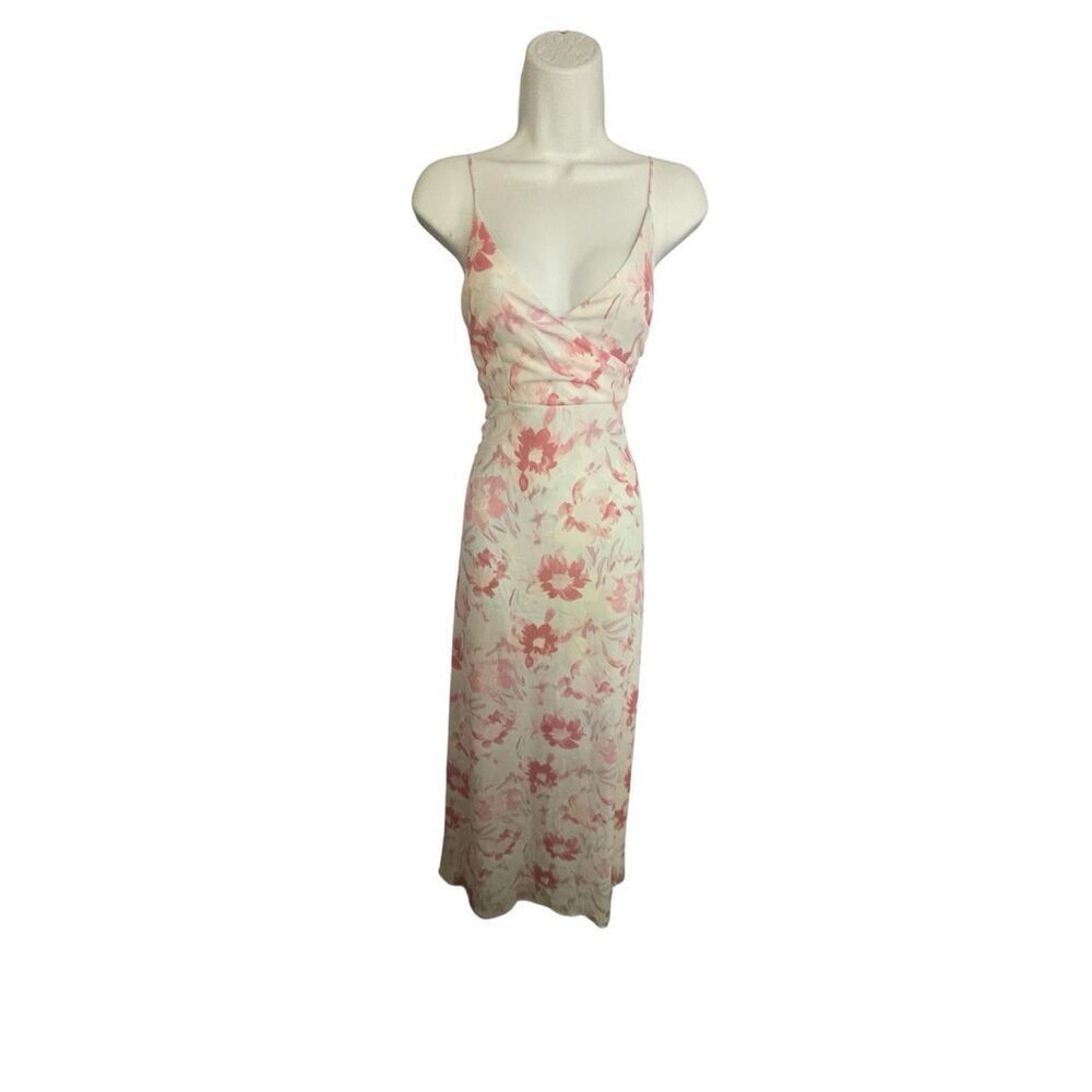 Lulu’s Watercolor Pink Floral Maxi Dress Women’s Size S